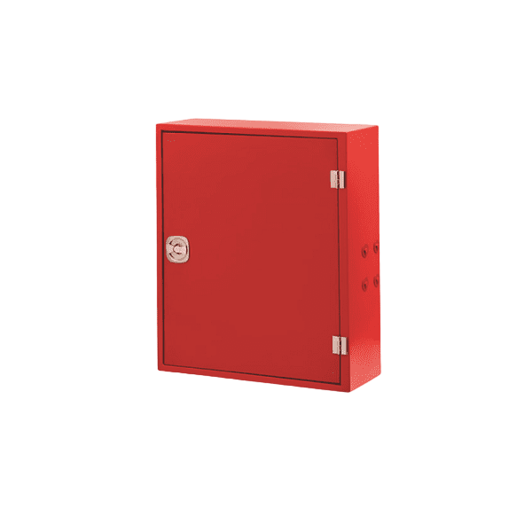جعبه روکار آریا کوپلینگ استیل قرمز آتش نشانی (بدون قرقره - قفل و لولا کروم)