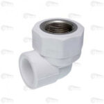 زانو یکسر بوشن فلزی سفید آذین