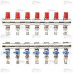 کلکتور ترموستاتیک رفت و برگشت با شیر پرسی نیوپایپ برای جداسازی آب و توزیع یکنواخت آب بدون کم شدن یا افت فشار در سیستم لوله و سیستم گرمایش از کف استفاده می شود و برای کنترل دما و تنظیم لوله استفاده می شود.