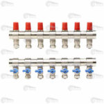 کلکتور ترموستاتیک رفت و برگشت با شیر کوپلی نیوپایپ برای جداسازی آب و توزیع یکنواخت آب بدون کم شدن یا افت فشار در سیستم لوله و سیستم گرمایش از کف استفاده می شود و برای کنترل دما و تنظیم لوله استفاده می شود.